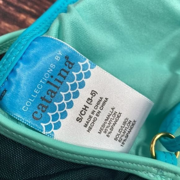 RELISTED Catalina Mesh Teal Blue Bikini Top - Picture 4 of 8